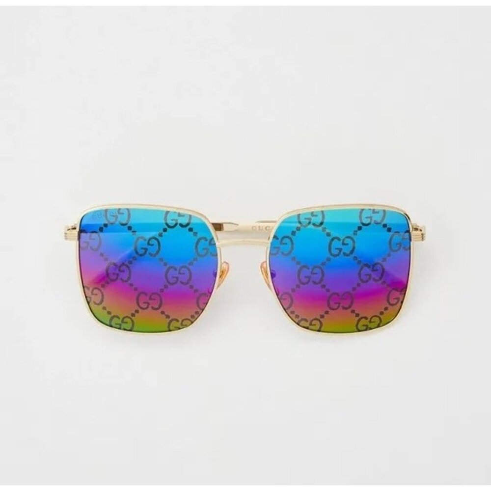 NEW GUCCI GG0802S 004 WOMEN GOLD SUNGLASSES - Picture 3 of 5